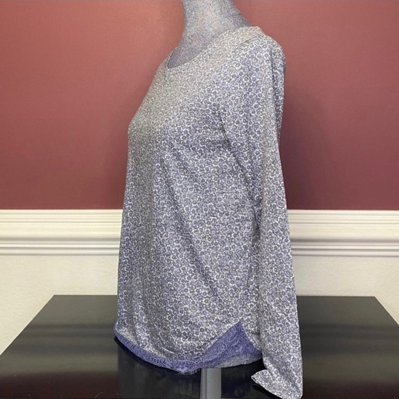 NWT LC Lauren Conrad blue lace bottom top size XS extra small, bow at back neck - Picture 4 of 4